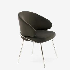 Дизайнерский стул Cosmos графит, основание хром | Интернет магазин мебели и декора LifeDekor