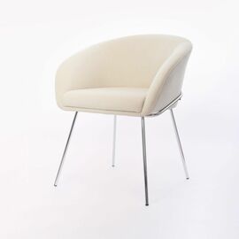 Дизайнерский стул Elegans бежевый, основание хром | Интернет магазин мебели и декора LifeDekor