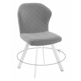 Стул DikLine 339 поворотный B22 GREY, ножки белые | Интернет магазин мебели и декора LifeDekor