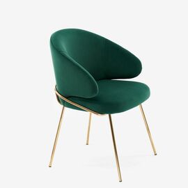 Дизайнерский стул Cosmos изумрудный, основание золото | Интернет магазин мебели и декора LifeDekor