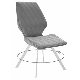 Стул DikLine 243 B22 GREY поворотный/ ножки белые | Интернет магазин мебели и декора LifeDekor