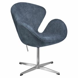Кресло SWAN STYLE CHAIR тёмно-серый, искусственная замша | Интернет магазин мебели и декора LifeDekor