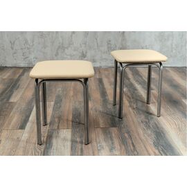 Табурет для кухни Shado 01 бежевый экокожа, каркас бриллиант | Интернет магазин мебели и декора LifeDekor