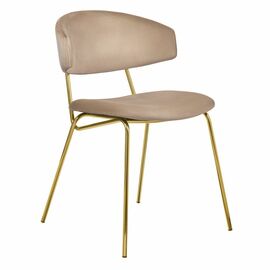 Стул Elle латте с золотыми ножками | Интернет магазин мебели и декора LifeDekor