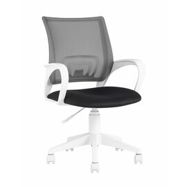 Кресло офисное TopChairs ST-BASIC-W серый крестовина пластик белый | Интернет магазин мебели и декора LifeDekor