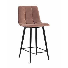 Стул полубарный Джанго велюр пыльно-розовый высота сиденья 60 см | Интернет магазин мебели и декора LifeDekor