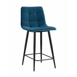 Стул полубарный Джанго велюр синий высота сиденья 60 см | Интернет магазин мебели и декора LifeDekor