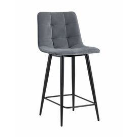 Стул полубарный Джанго велюр тёмно-серый высота сиденья 60 см | Интернет магазин мебели и декора LifeDekor