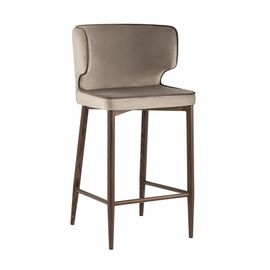 Стул полубарный Матео с кантом велюр шампань ножки дерево | Интернет магазин мебели и декора LifeDekor