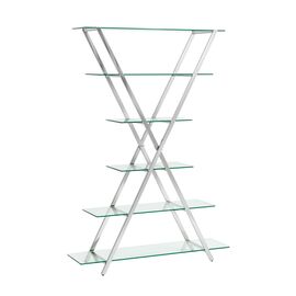 Стеллаж Гейт прозрачное стекло сталь серебро | Интернет магазин мебели и декора LifeDekor