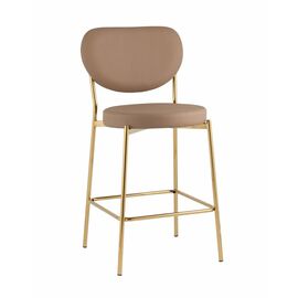 Стул полубарный Барбара NEW экокожа бежевая золотые ножки | Интернет магазин мебели и декора LifeDekor