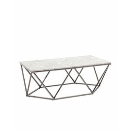 Журнальный столик Авалон 122*66 серый мрамор сталь темный хром | Интернет магазин мебели и декора LifeDekor
