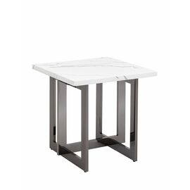 Журнальный столик Нэйтан 61*61 белый мрамор сталь темный хром | Интернет магазин мебели и декора LifeDekor