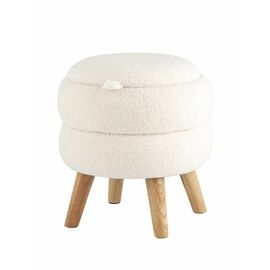 Пуф с ящиком Винни S тедди белый | Интернет магазин мебели и декора LifeDekor