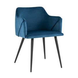 Стул с подлокотниками Джоэл велюр синий | Интернет магазин мебели и декора LifeDekor