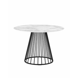 Стол обеденный Ливерпуль 110*110 белый мрамор черная ножка | Интернет магазин мебели и декора LifeDekor