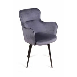 Стул c подлокотниками King, поворотный на 360 градусов, бархат серый 27 | Интернет магазин мебели и декора LifeDekor