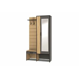 Прихожая Ольга Лофт 4, Дуб крафт золотой/Темно-серый | Интернет магазин мебели и декора LifeDekor