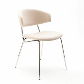 Дизайнерский стул FIT бежевый, основание хром | Интернет магазин мебели и декора LifeDekor