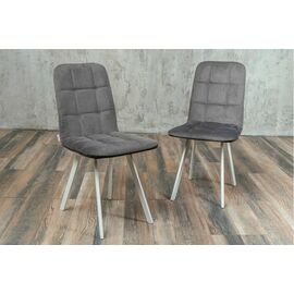 Стул мягкий SHADO Соната профиль серый велюр, белый каркас | Интернет магазин мебели и декора LifeDekor