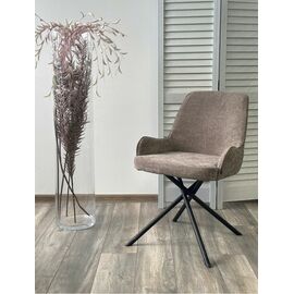 Стул ЛУИДЖИ ДАНС 180 град. поворотный, NORDIC 35 Серо-коричневый / Черный каркас, M-City | Интернет магазин мебели и декора LifeDekor