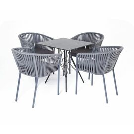 "Конте" обеденная группа на 4 персоны, квадратный стол, цвет "серый гранит" | Интернет магазин мебели и декора LifeDekor