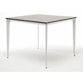 "Малага" обеденный стол из HPL 90х90см, цвет "серый гранит", каркас белый | Интернет магазин мебели и декора LifeDekor