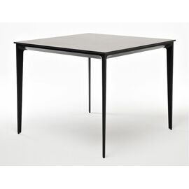 "Малага" обеденный стол из HPL 90х90см, цвет "серый гранит", каркас черный | Интернет магазин мебели и декора LifeDekor