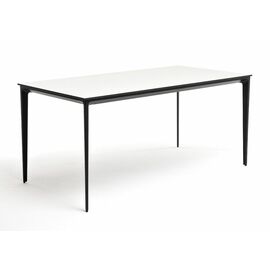 "Малага" обеденный стол из HPL 160х80см, цвет молочный, каркас черный | Интернет магазин мебели и декора LifeDekor