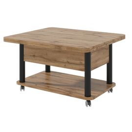 Стол-трансформер Дебют 3, Дуб вотан/Ножки чёрные | Интернет магазин мебели и декора LifeDekor