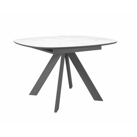 Стол DikLine BK100 Керамика Белый мрамор/подстолье черное/опоры черные | Интернет магазин мебели и декора LifeDekor