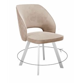 Стул DikLine 274 поворотный Z128 бежевый, ножки белые | Интернет магазин мебели и декора LifeDekor