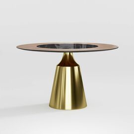 Стол круглый Lucas 140, шпон, керамика глянцевая, черная | Интернет магазин мебели и декора LifeDekor