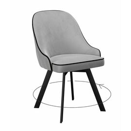 Стул DikLine 266M поворотный, E28 светло-серый, ножки черные | Интернет магазин мебели и декора LifeDekor