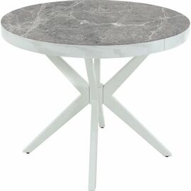 Стол раздвижной Оскар D95 Glass фотопечать (Цвет стекла: Мрамор №5 /цвет дерева: Тон 9 (эмаль белая)) | Интернет магазин мебели и декора LifeDekor