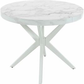 Стол раздвижной Оскар D95 Glass фотопечать (Цвет стекла: Мрамор №71 /цвет дерева: Тон 9 (эмаль белая)) | Интернет магазин мебели и декора LifeDekor