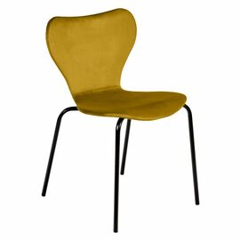 Стул Seven Style горчичный велюр с чёрными ножками | Интернет магазин мебели и декора LifeDekor