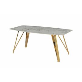 Стол обеденный Соар-2 F-1690,180х90х76 см, серо-золотая керамика/золото | Интернет магазин мебели и декора LifeDekor