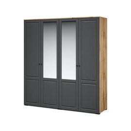 Шкаф «Лацио Сканди» 4д (с зеркалами), Вотан/Сканди графит | Интернет магазин мебели и декора LifeDekor