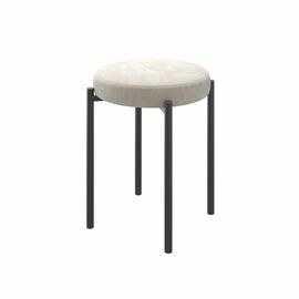 Табурет БОБ, ЧЁРНЫЙ/CREM LUX b3 | Интернет магазин мебели и декора LifeDekor
