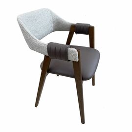 Стул KELLI бежевый букле, экокожа коричневая, орех | Интернет магазин мебели и декора LifeDekor