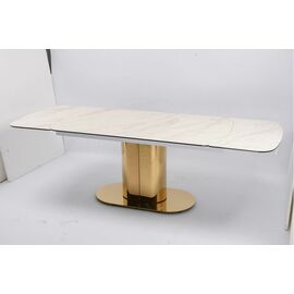 Стол обеденный раскладной Моника MC3034-160W, 160(41+41)х90х77 см, белая керамика | Интернет магазин мебели и декора LifeDekor