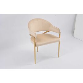 Стул обеденный Модена MC886-BG-2, 59х61х79 см, бежевый/глянцевое золото | Интернет магазин мебели и декора LifeDekor