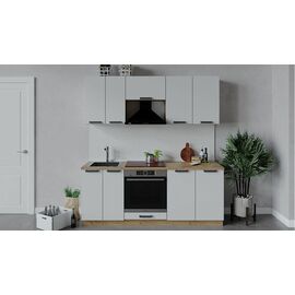 Кухонный гарнитур «Детройт» длиной 200 см со шкафом НБ | Интернет магазин мебели и декора LifeDekor