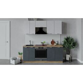 Кухонный гарнитур «Гранита» длиной 200 см со шкафом НБ | Интернет магазин мебели и декора LifeDekor