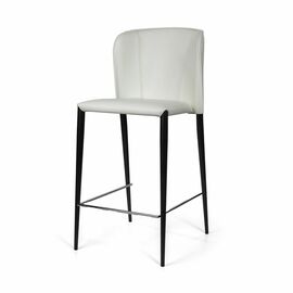 Стул полубарный Albert, кожа белый | Интернет магазин мебели и декора LifeDekor