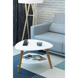 Стол журнальный Бруклин белый/дуб светлый | Интернет магазин мебели и декора LifeDekor