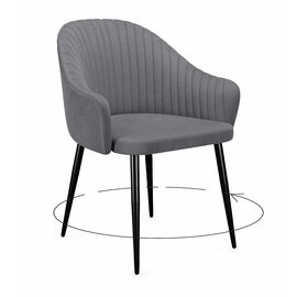 Стул DikLine 439 поворотный, C56 серый, ножки черные | Интернет магазин мебели и декора LifeDekor