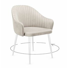 Стул DikLine 439 поворотный, C103 крем, ножки белые | Интернет магазин мебели и декора LifeDekor