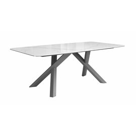 Стол DikLine KS220 керамика Cloud (белый глянец C11 )/опоры черные | Интернет магазин мебели и декора LifeDekor